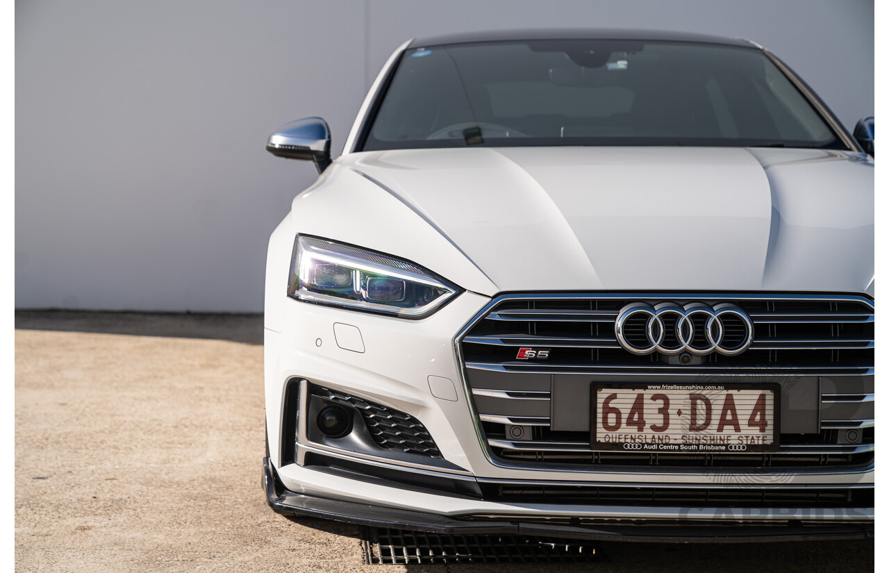 06/2018 Audi S5 Sportback Quattro (AWD) F5 MY18 4d Sedan Glacier White Turbo 3.0L
