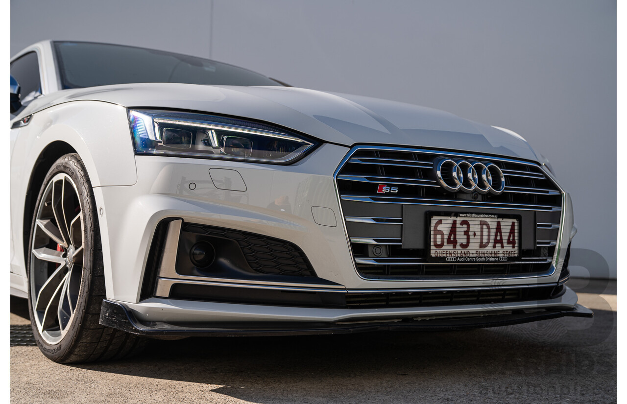 06/2018 Audi S5 Sportback Quattro (AWD) F5 MY18 4d Sedan Glacier White Turbo 3.0L