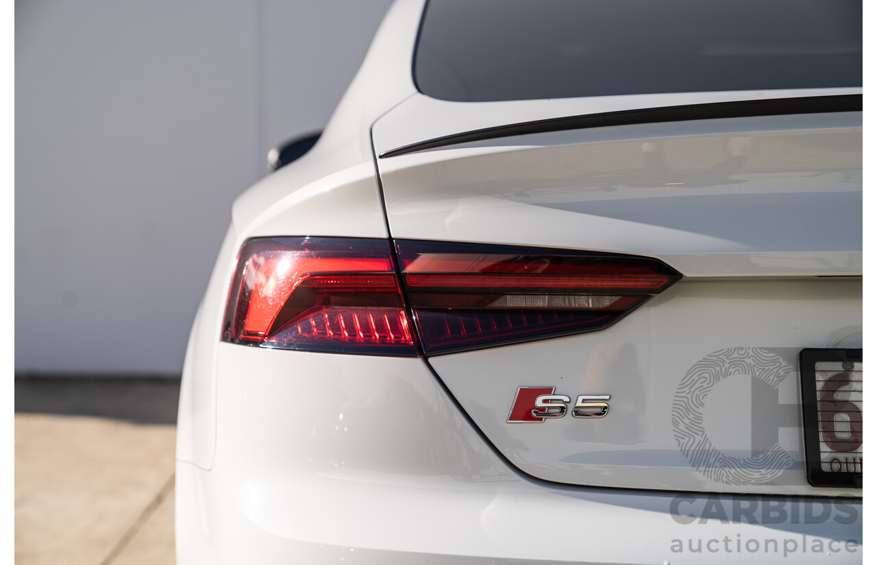 06/2018 Audi S5 Sportback Quattro (AWD) F5 MY18 4d Sedan Glacier White Turbo 3.0L