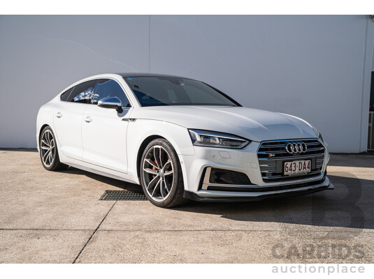 06/2018 Audi S5 Sportback Quattro (AWD) F5 MY18 4d Sedan Glacier White Turbo 3.0L
