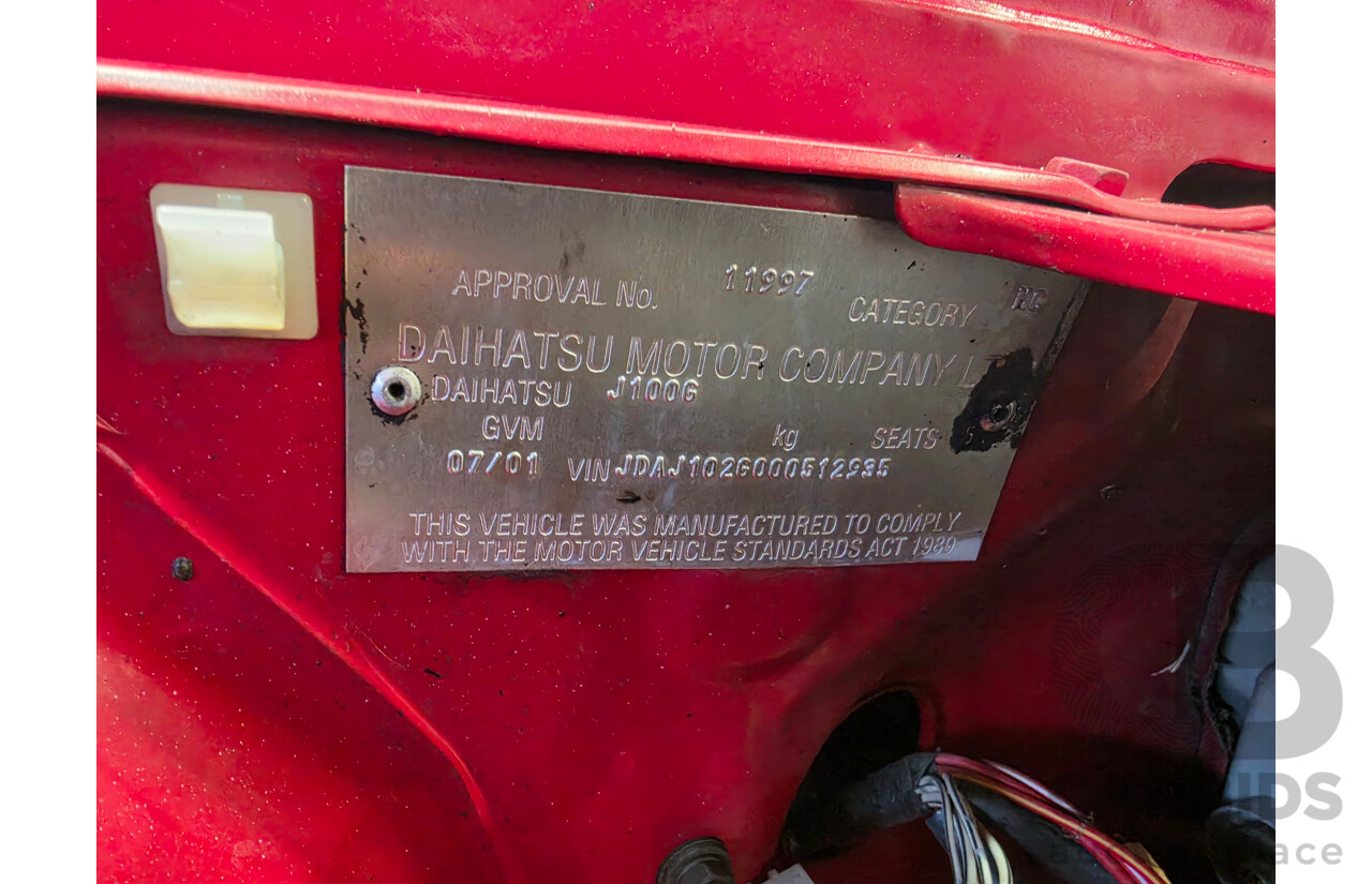 07/2001 Daihatsu Terios SX (4x4) 4d Wagon Red 1.3L