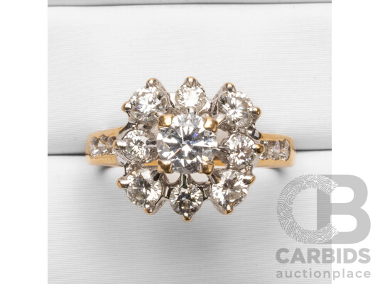 14ct Yellow Gold & Diamond Engagement Ring - Size L