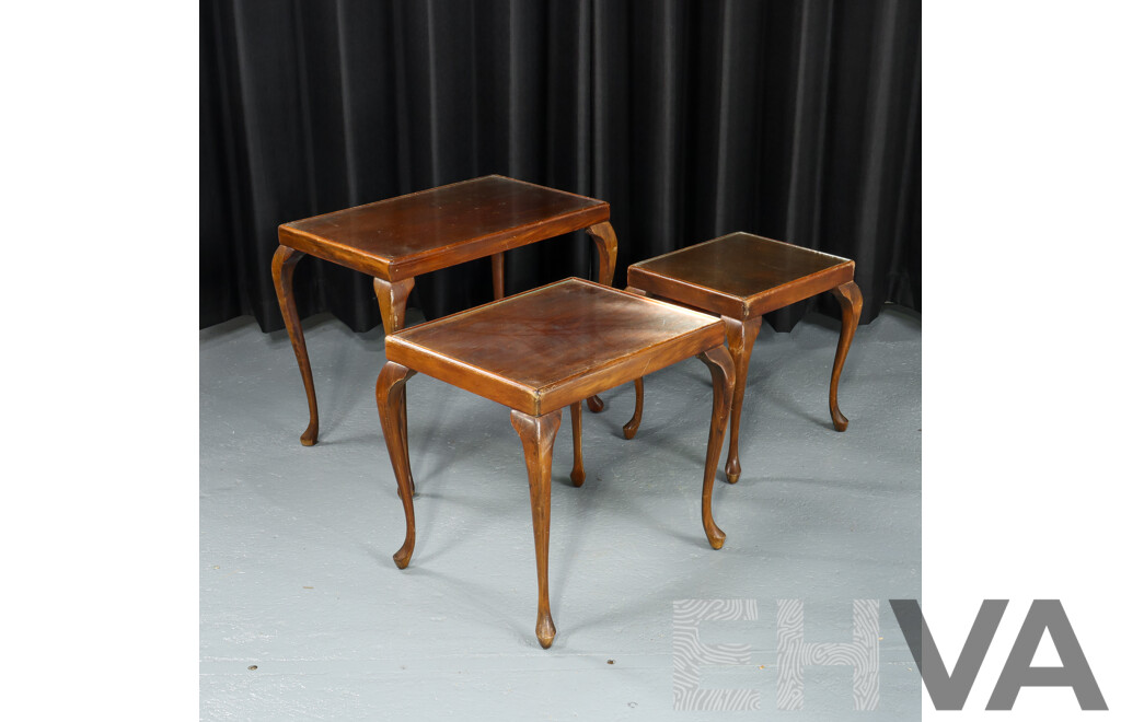 Nest of Three Wooden Side Tables