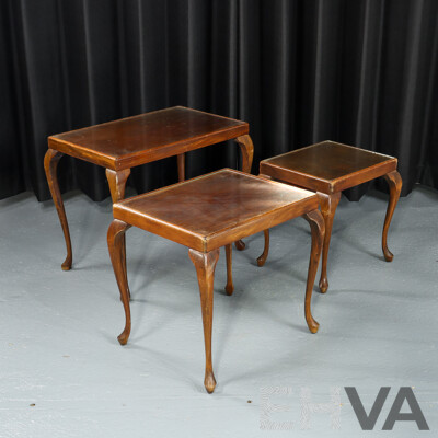 Nest of Three Wooden Side Tables