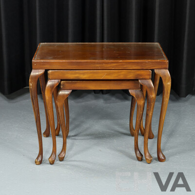 Nest of Three Wooden Side Tables