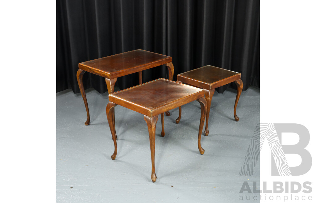 Nest of Three Wooden Side Tables