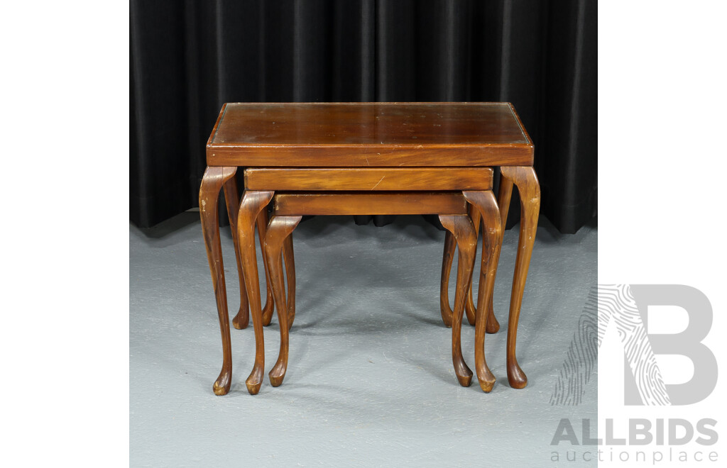 Nest of Three Wooden Side Tables