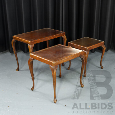 Nest of Three Wooden Side Tables