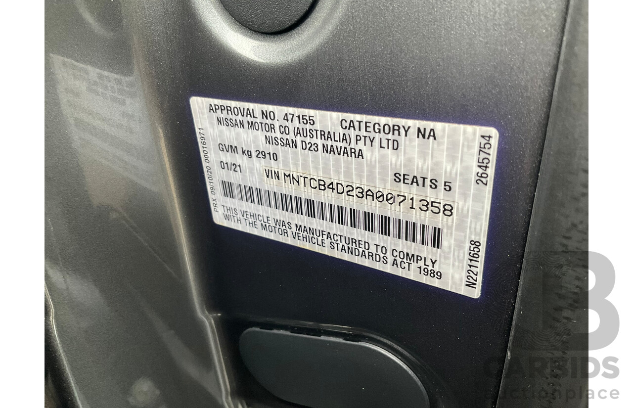 01/2021 Nissan Navara ST (4x4) D23 SERIES 4 MY20 Dual Cab P/Up Grey 2.3L