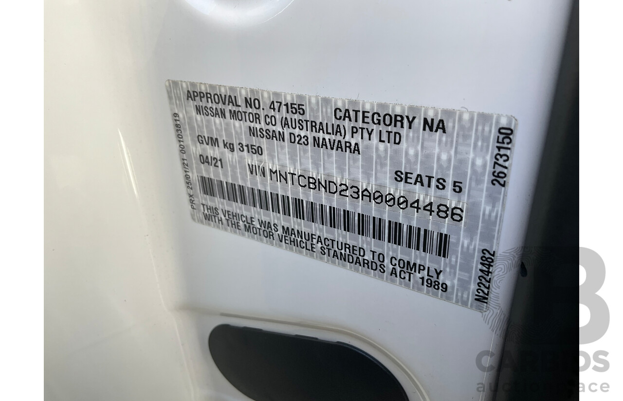 04/2021 Nissan Navara ST (4x4) D23 MY21 Dual Cab P/Up Alpine White Twin Turbo Diesel 2.3L