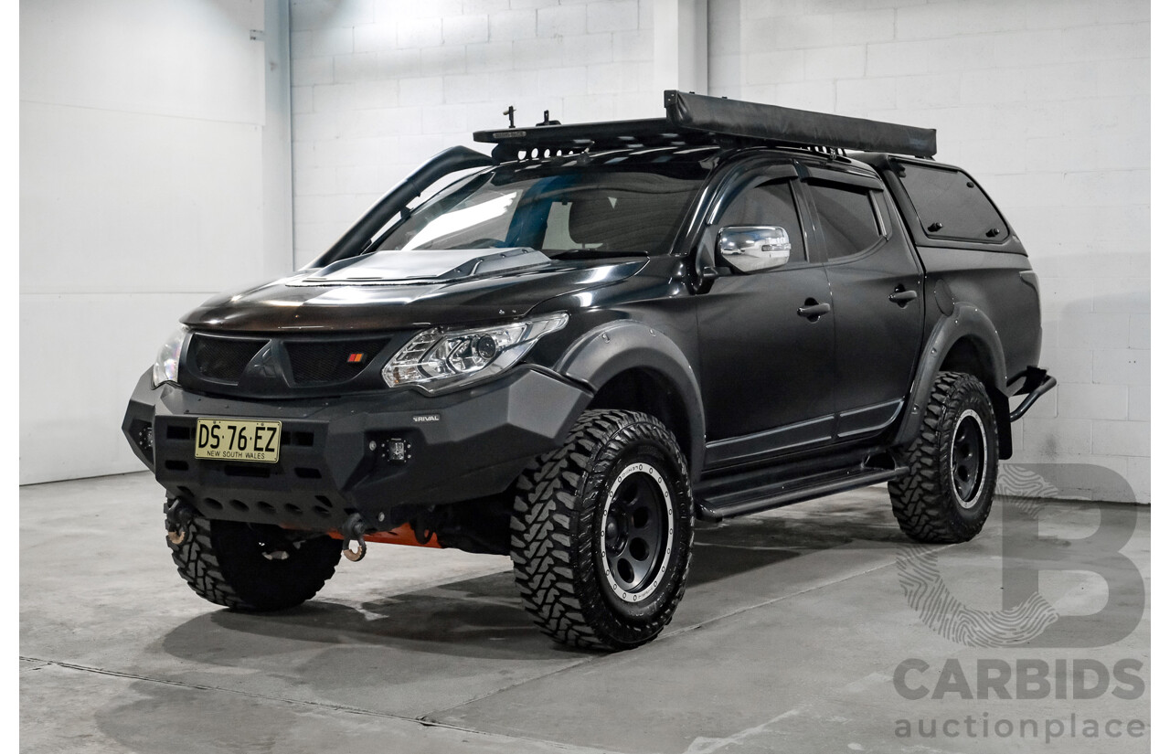 01/2018 Mitsubishi Triton GLS (4x4) MQ MY18 Dual Cab Utility Pyrenees Black Turbo Diesel 2.4L