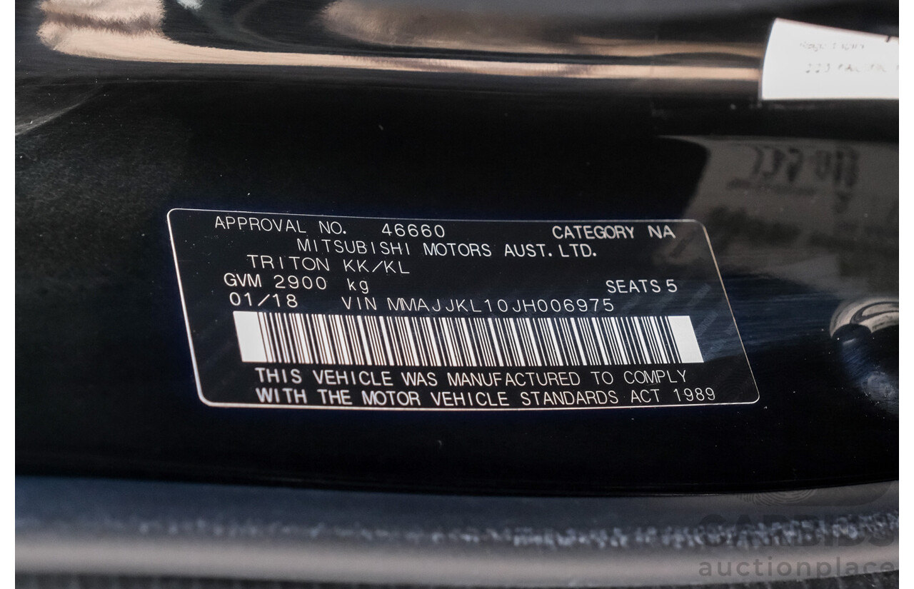 01/2018 Mitsubishi Triton GLS (4x4) MQ MY18 Dual Cab Utility Pyrenees Black Turbo Diesel 2.4L