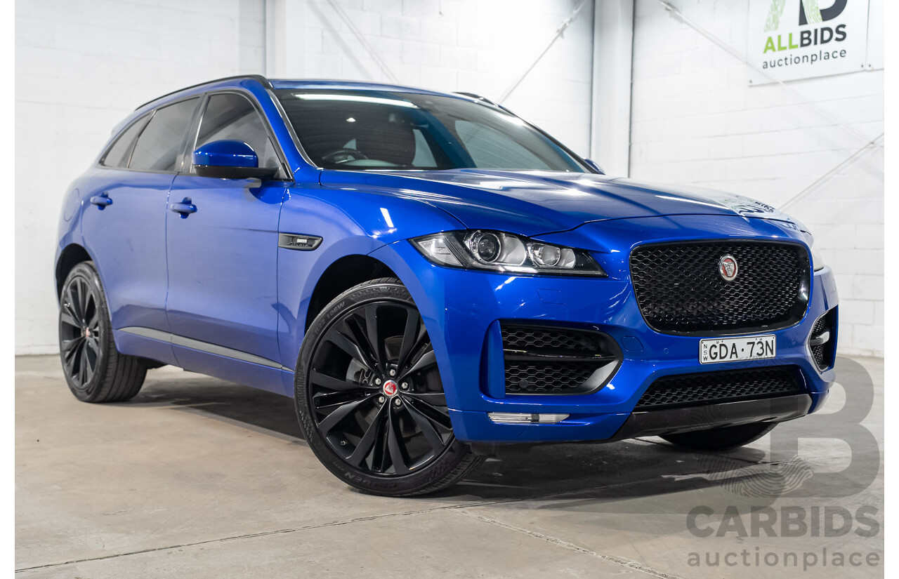 01/2018 Jaguar F-Pace 30d R-Sport (AWD) MY18 4D Wagon Caesium Blue Turbo Diesel 3.0L