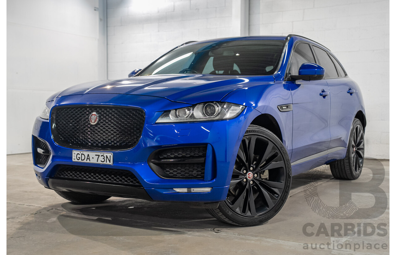 01/2018 Jaguar F-Pace 30d R-Sport (AWD) MY18 4D Wagon Caesium Blue Turbo Diesel 3.0L