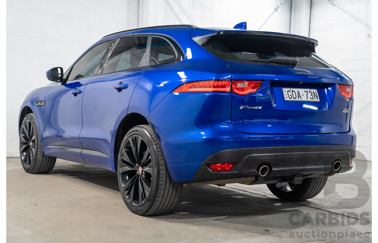 01/2018 Jaguar F-Pace 30d R-Sport (AWD) MY18 4D Wagon Caesium Blue Turbo Diesel 3.0L