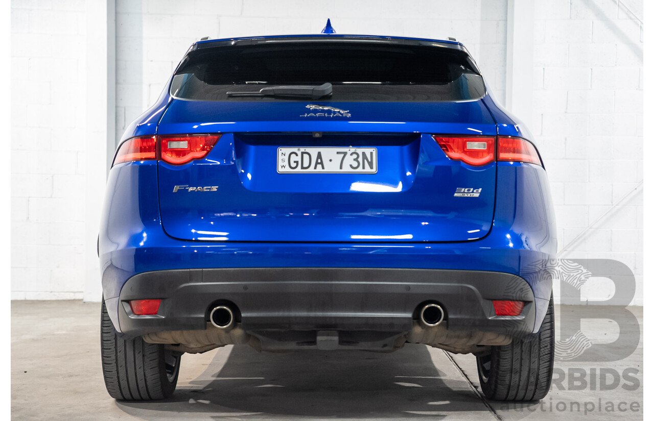 01/2018 Jaguar F-Pace 30d R-Sport (AWD) MY18 4D Wagon Caesium Blue Turbo Diesel 3.0L