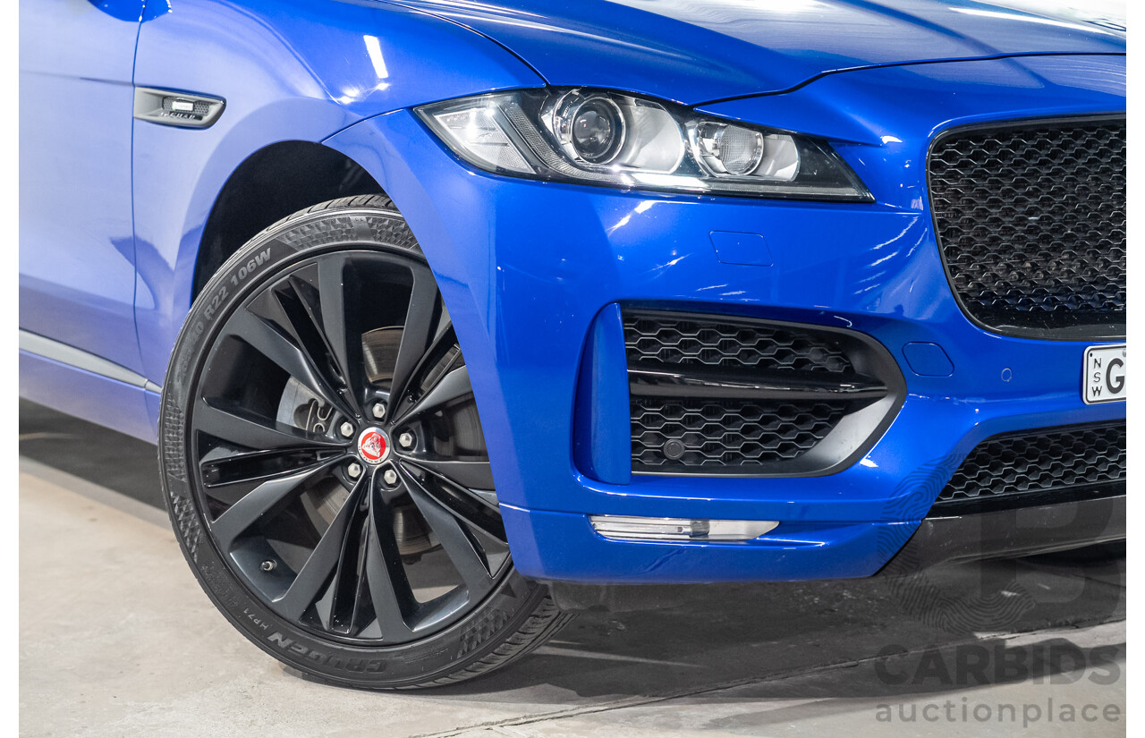 01/2018 Jaguar F-Pace 30d R-Sport (AWD) MY18 4D Wagon Caesium Blue Turbo Diesel 3.0L