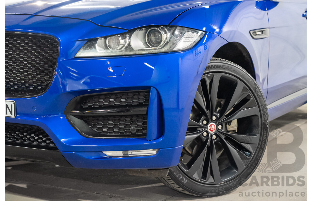 01/2018 Jaguar F-Pace 30d R-Sport (AWD) MY18 4D Wagon Caesium Blue Turbo Diesel 3.0L