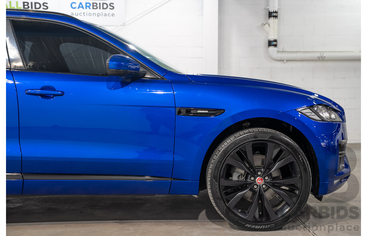 01/2018 Jaguar F-Pace 30d R-Sport (AWD) MY18 4D Wagon Caesium Blue Turbo Diesel 3.0L