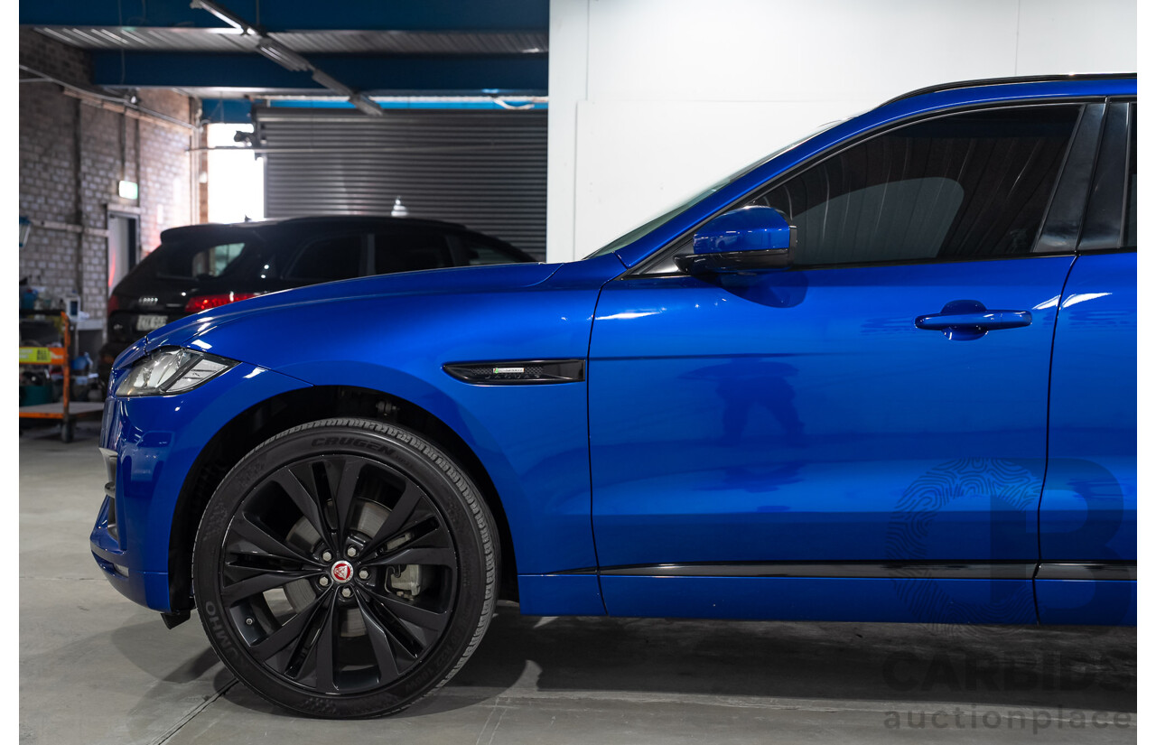 01/2018 Jaguar F-Pace 30d R-Sport (AWD) MY18 4D Wagon Caesium Blue Turbo Diesel 3.0L