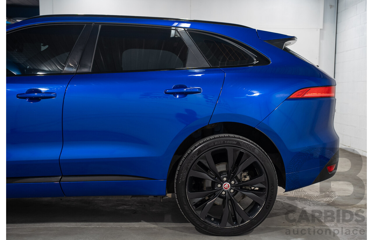 01/2018 Jaguar F-Pace 30d R-Sport (AWD) MY18 4D Wagon Caesium Blue Turbo Diesel 3.0L