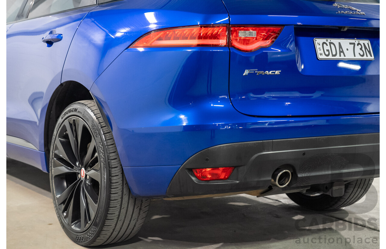 01/2018 Jaguar F-Pace 30d R-Sport (AWD) MY18 4D Wagon Caesium Blue Turbo Diesel 3.0L