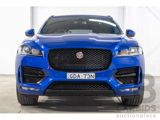 01/2018 Jaguar F-Pace 30d R-Sport (AWD) MY18 4D Wagon Caesium Blue Turbo Diesel 3.0L