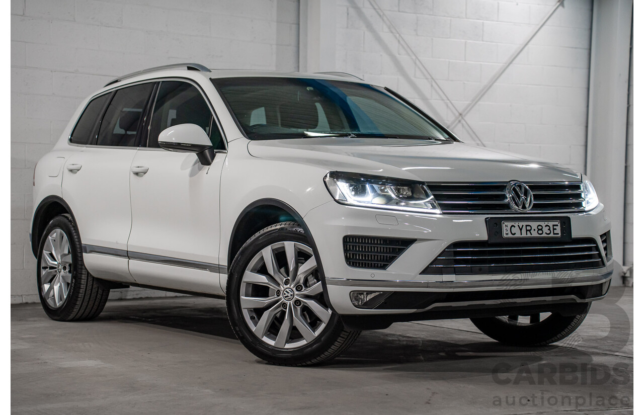 05/2015 Volkswagen Touareg V6 TDI (AWD) 7P MY15 4D Wagon White Turbo Diesel V6 3.0L