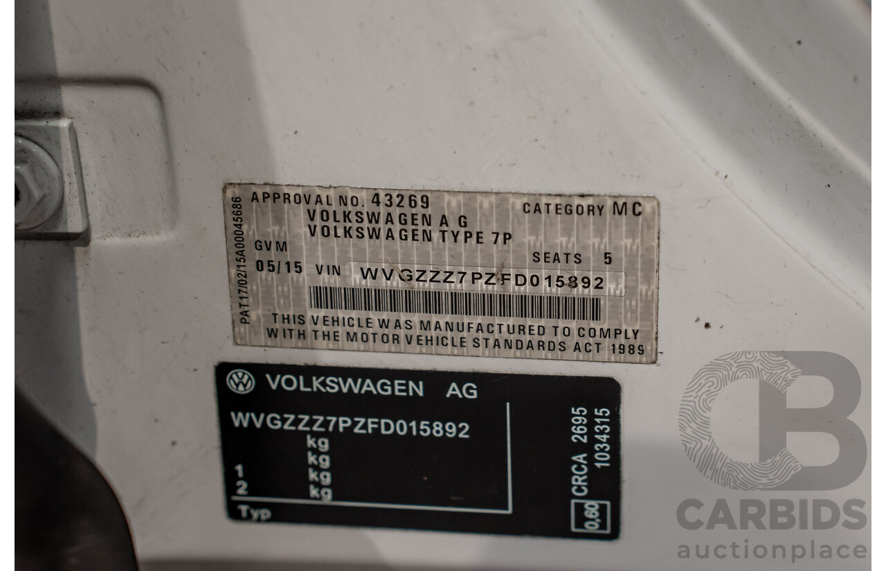 05/2015 Volkswagen Touareg V6 TDI (AWD) 7P MY15 4D Wagon White Turbo Diesel V6 3.0L