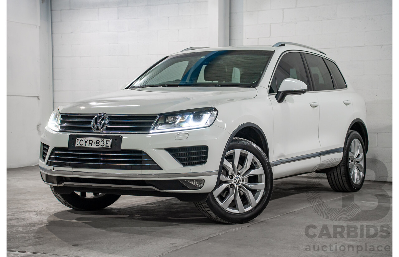 05/2015 Volkswagen Touareg V6 TDI (AWD) 7P MY15 4D Wagon White Turbo Diesel V6 3.0L