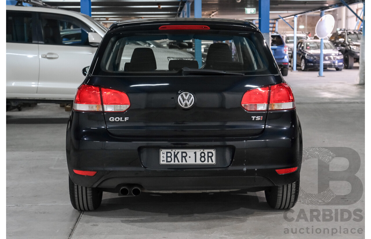 07/2009 Volkswagen Golf 90 TSI Trendline 1K 6TH GEN 5D Hatchback Black Turbo 1.4L