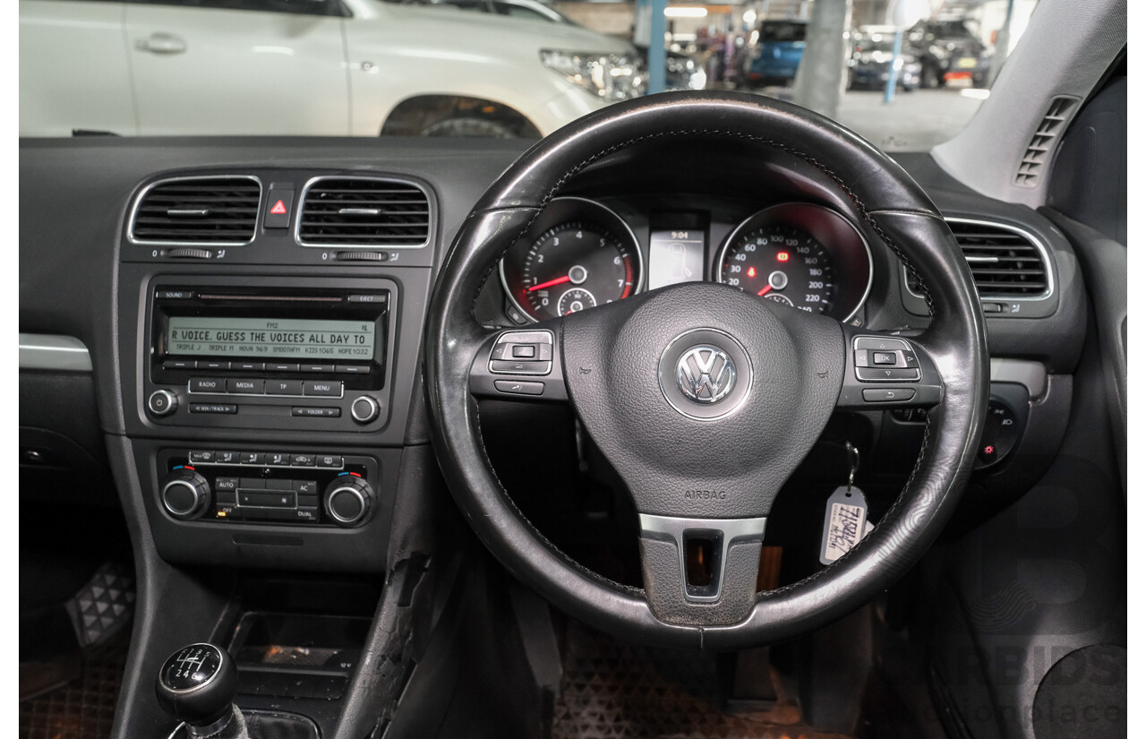 07/2009 Volkswagen Golf 90 TSI Trendline 1K 6TH GEN 5D Hatchback Black Turbo 1.4L