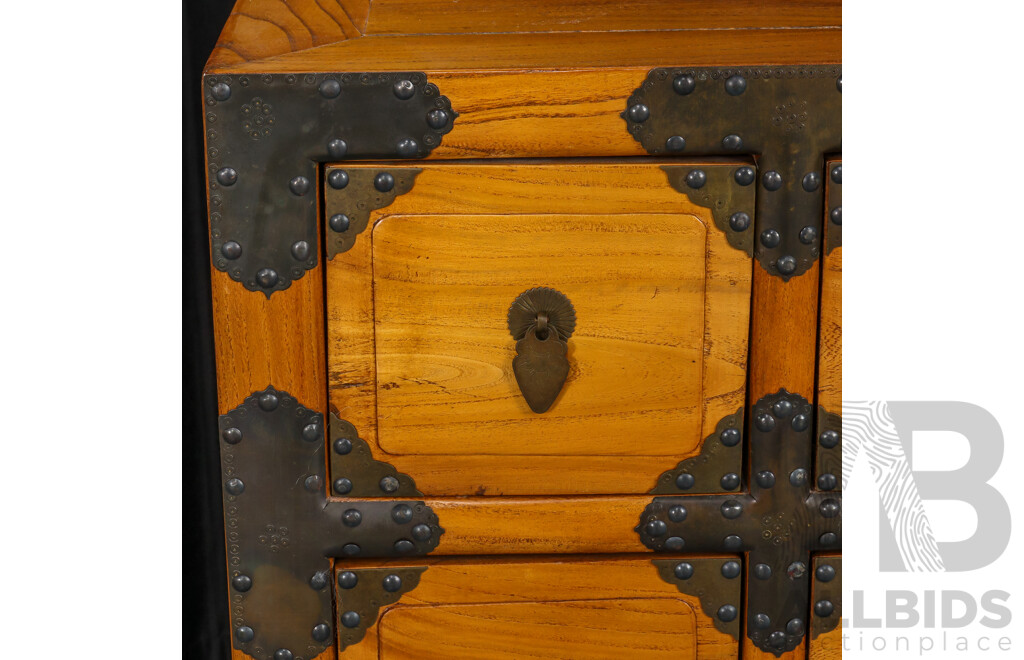Vintage Chinese Elm Medicine Cabinet
