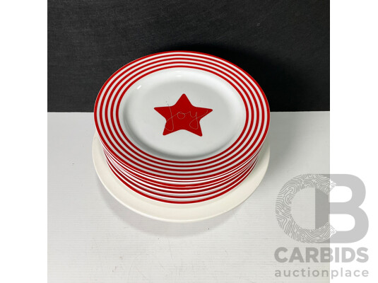 Set of Eight Rhubarb Porcelain
