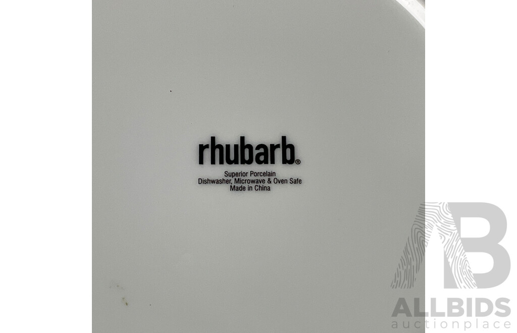 Set of Eight Rhubarb Porcelain 
