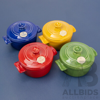 Good Set of Glazed Ceramic Ramekins by Emile Henry, France
