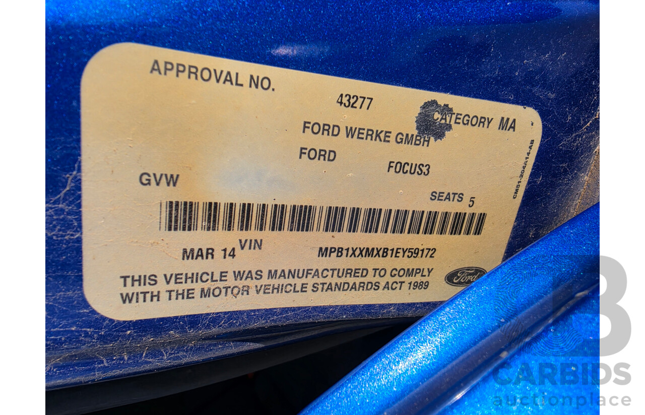 03/2014 Ford Focus Trend LW MK2 MY14 5d Hatchback Blue 2.0L