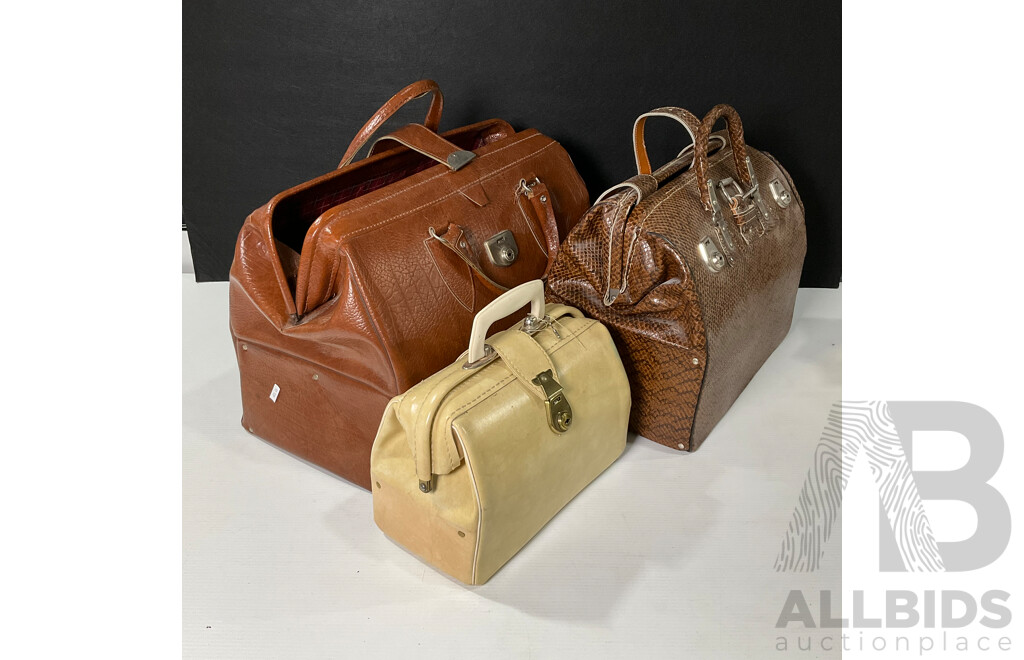 Set of Three Vintage Doctor Bags