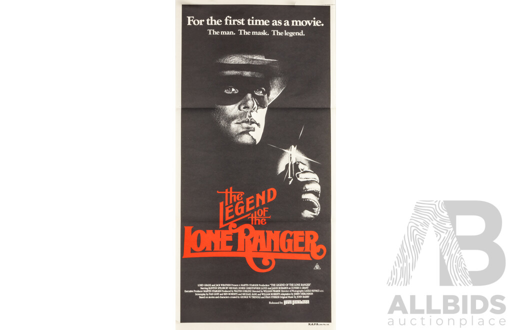 Vintage 'The Legend of the Lone Ranger' Unframed Daybill Poster, 1981 (M.A.P.S Lithographic Print)