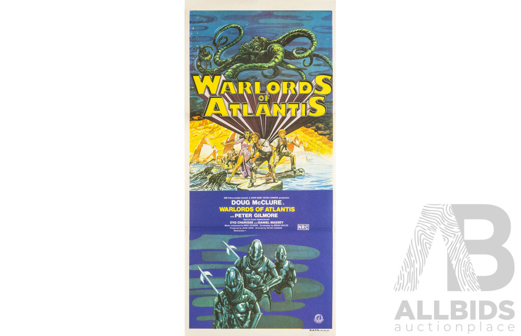 Vintage 'Warlords of Atlantis' Unframed Daybill Poster, 1978 (M.A.P.S. Lithographic Print)