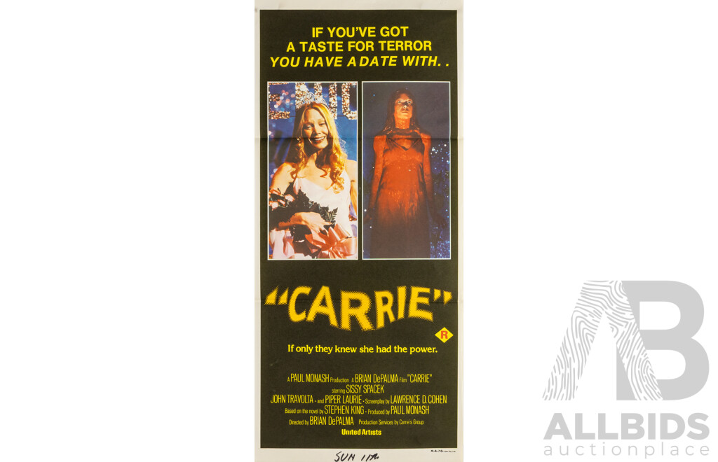 Vintage 'Carrie' Unframed Daybill Poster, 1977 (M.A.P.S. Lithographic Print)