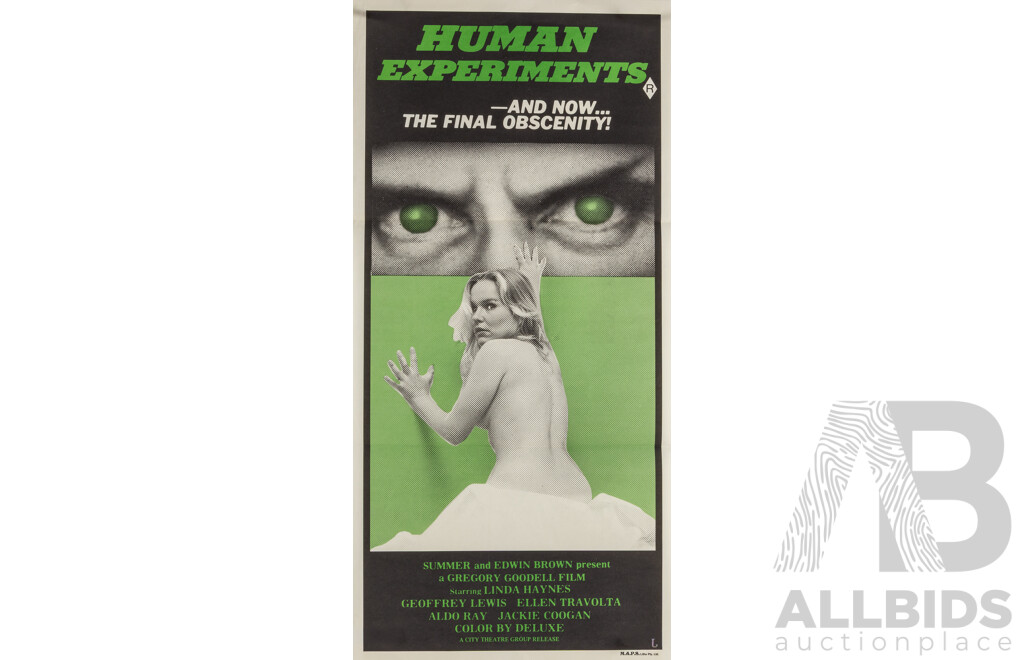 Vintage 'Human Experiments' Unframed Daybill Poster, 1979 (M.A.P.S. Lithographic Print)