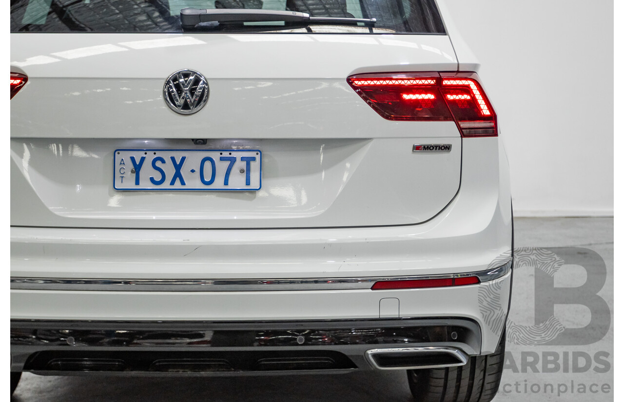 4/2019 Volkswagen Tiguan 162 TSI Highline R-Line Pack (AWD) 5NA MY19 4d Wagon Pure White Turbo 2.0L