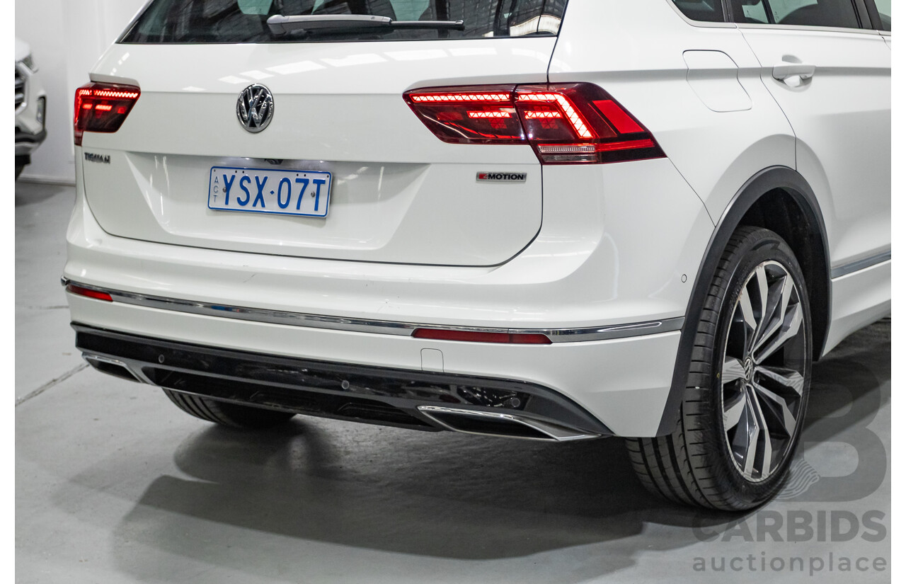 4/2019 Volkswagen Tiguan 162 TSI Highline R-Line Pack (AWD) 5NA MY19 4d Wagon Pure White Turbo 2.0L
