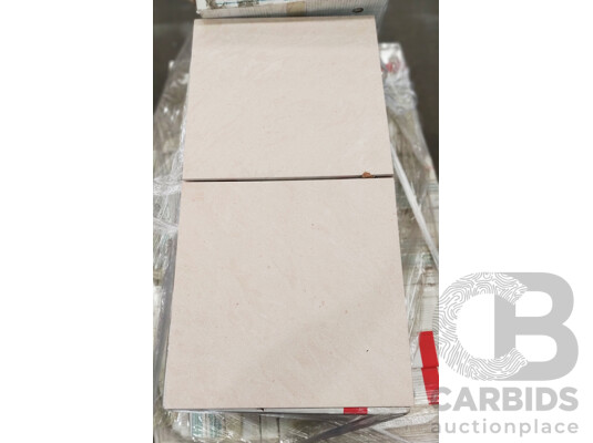(GP44302) White Horse Beige Matt 400mm X 400mm ) Porcelain Wall & Floor Tiles - 40.96m2 - Brand New - ORP $2,662.40