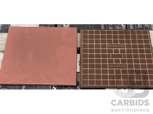 Monoena Metro Terracotta Textured  200mm X 200mm Italian Wall & Floor Tiles - 22.4m2 - Brand New - ORP $1904.00