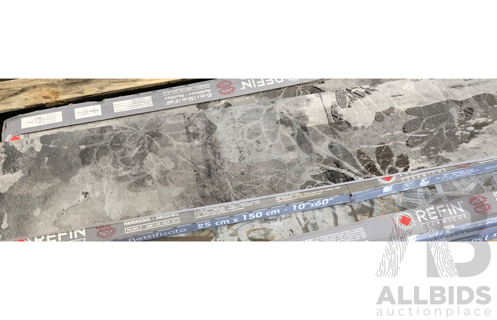 Design Industry Raw Shadow Light 250mm X 1500mm Italian Wall & Floor Tiles - 7.88m2 - Brand New - ORP $1418.40
