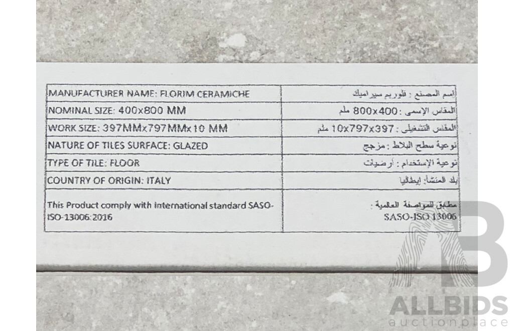 FLORIM Maps White Matte 400mm X 800mm Italian Wall & Floor Tiles - 14.4m2 - Brand New - ORP $1368.00