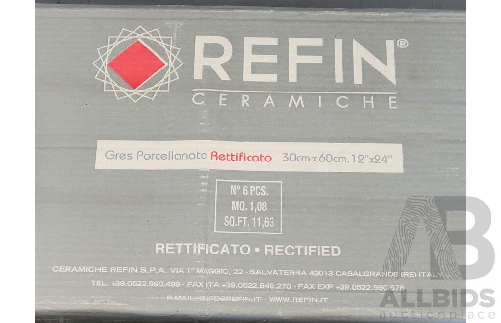 REFIN Prestigio Dolimite Gloss 300mm X 600mm Italian Wall & Floor Tiles - 16.2m2 - Brand New - ORP $1782