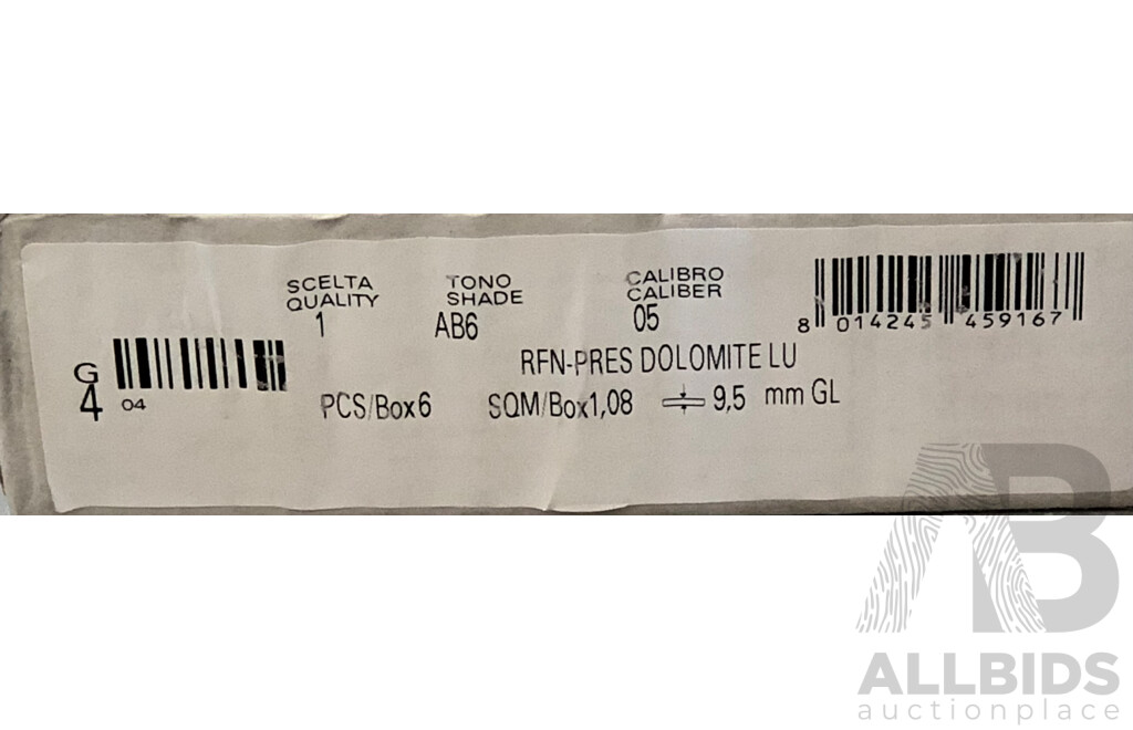 REFIN Prestigio Dolimite Gloss 300mm X 600mm Italian Wall & Floor Tiles - 16.2m2 - Brand New - ORP $1782